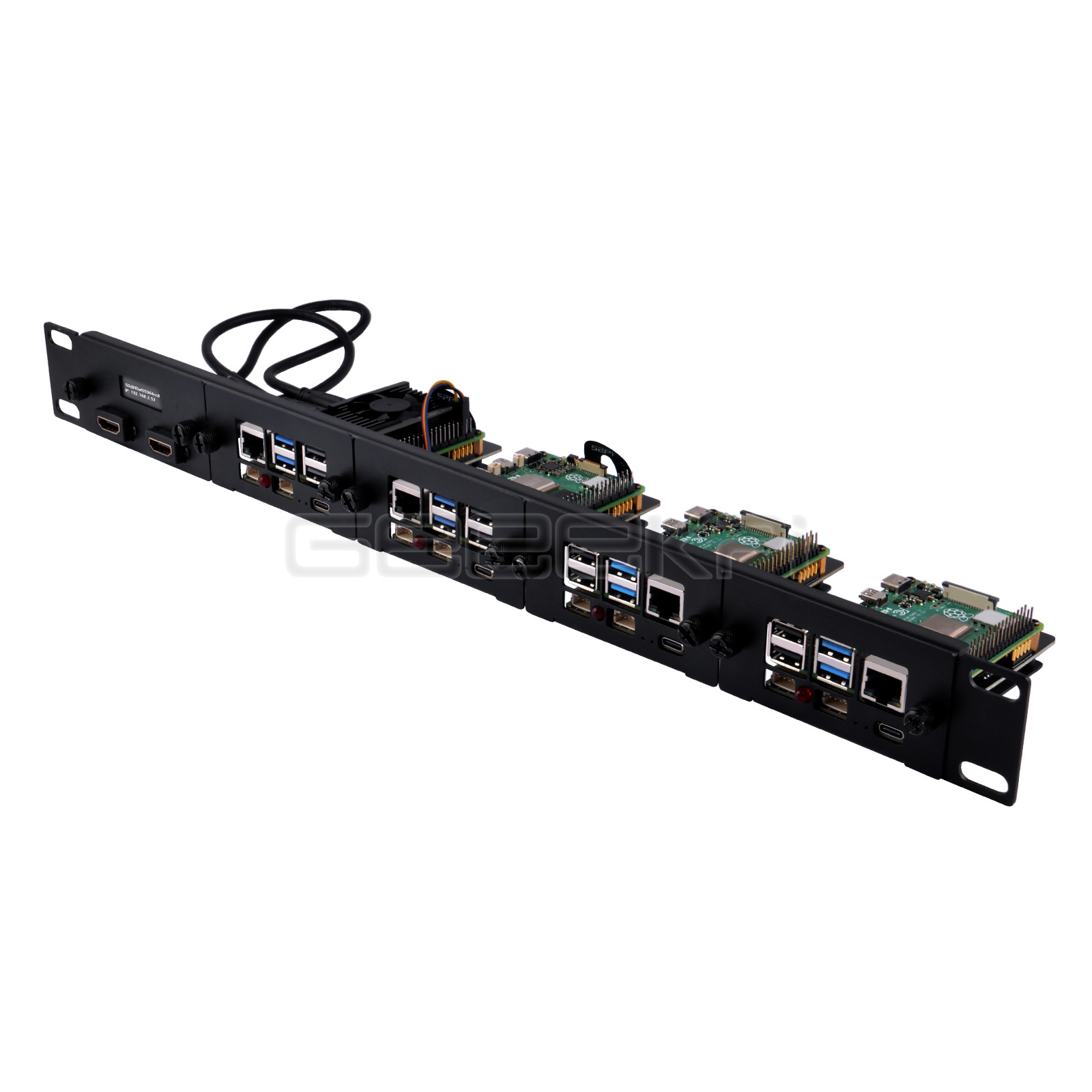 Raspberry Pi Rackmount 1U 19 Inch - Kit braket baja Rackmount 1U, untuk