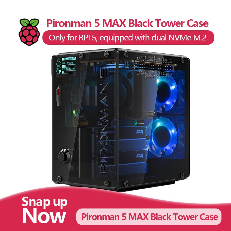 Pironman 5 MAX, Casing Menara  - Argon One V3 M.2 Nvme Case ulasan dan harga